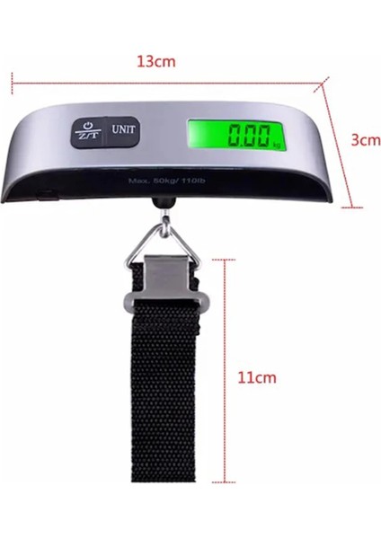 Dijital Işıklı Elektronik Askılı El Bagaj Tartısı 50KG Seyahat Çantası Ergonomik Tasarım modelleri