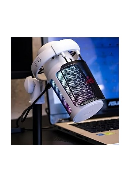 Gamenote GK50 Rgb Yayıncı Mikrofon - 24BIT/192KHZ - Kardioid - Gürültü Engelleme - Type-C + 3.5mm - Beyaz fiyatları