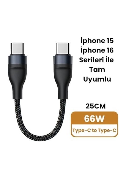Super Şarj 5A 66W Type-C Şarj Kablosu Kısa Type-C Powerbank Şarj Kablosu Örgü Kopmaz Kablo fiyatları