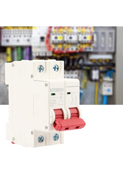 500V Dc Devre Kesici, 2 Kutuplu 40A Dc Minyatür Devre Kesici Mcb Pv Bağlantı Kesme Anahtarı Solar Pv Sistemi Devre Kesici Güneş Panelleri Için Dc Bağlantı Kesme Anahtarı Fotovoltaik Sistem