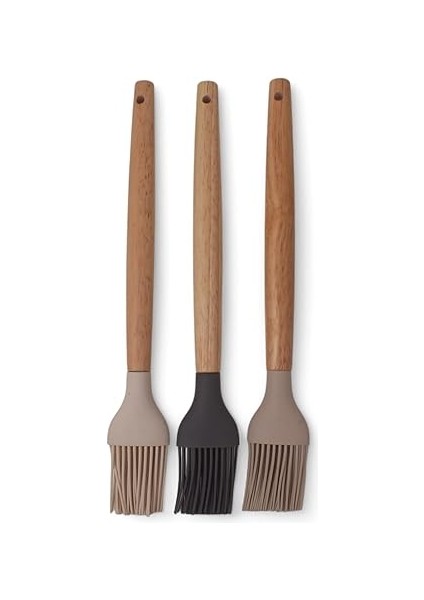 Bambu Saplı Silikon Fırça, Bambu Uzun Silikon Yağ ve Yumurta Fırçası 27CM 3 Renk Seçenekli (Siyah) fiyatları