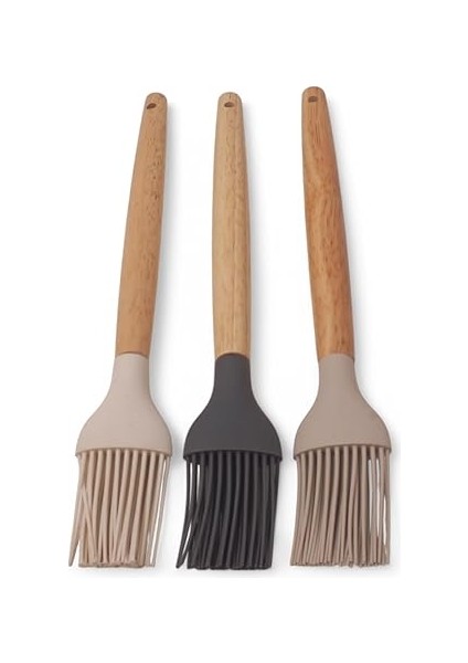 Bambu Saplı Silikon Fırça, Bambu Uzun Silikon Yağ ve Yumurta Fırçası 27CM 3 Renk Seçenekli (Siyah) modelleri