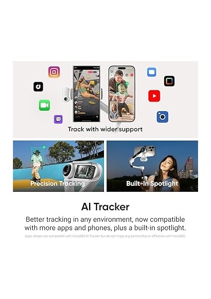 Flow 2 Plus Aı Tracker Paketi Beyaz - Katlanabilir Telefon Gimbal, Herhangi Bir Uygulamayla Aı Izleme, Çok Kişi Izleme, Dahili Tripod/selfie Çubuğu, Uzaktan Kumanda, Iphone/android fiyatları