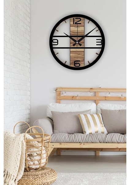 Sessiz Duvar Saati, Ahşap Modern Duvar Saati, Yeni Ev Hediyesi, Yeni Ofis Hediyesi, 60CM (60 Cm) fırsatları