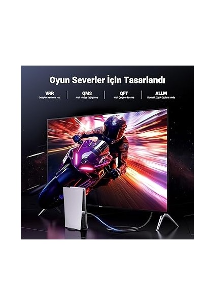 HDMI 2.1 Kablo 8k 60Hz 4K 240Hz 165Hz 144Hz 120Hz 48GBIT/S Yüksek Hızlı, HDMI Kablo 2.1 Ultra Hd Earc Hdr 10+ Hdcp 2.3 Dolby Vision Vrr Tv/ps5/ps4/ Xbox Series X/monitör ile Uyumlu (2m) fırsatları