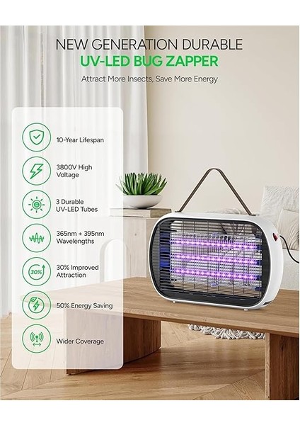 Sinek Öldürücü - Ultra Güçlü Sinek, Haşere ve Böcek Öldürücü, 360 Derece Etki Alanı, Uv Işıklı Yüksek Voltajlı Sinek Öldürücü Lamba, Ev Bahçe Için Elektrikli Asılabilir Sivrisinek Kovucu modelleri