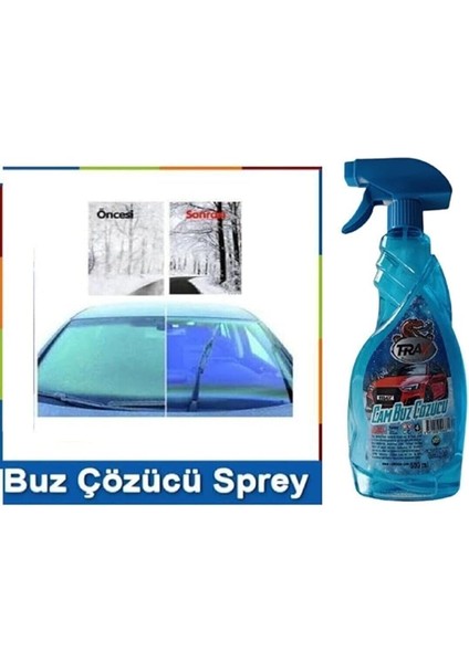 Araba Oto Cam Buz Çözücü Sprey (500 Ml) Oto Buz Kar Kazıyıcı Temizleyici Kar Temizleyici 2'li Set modelleri