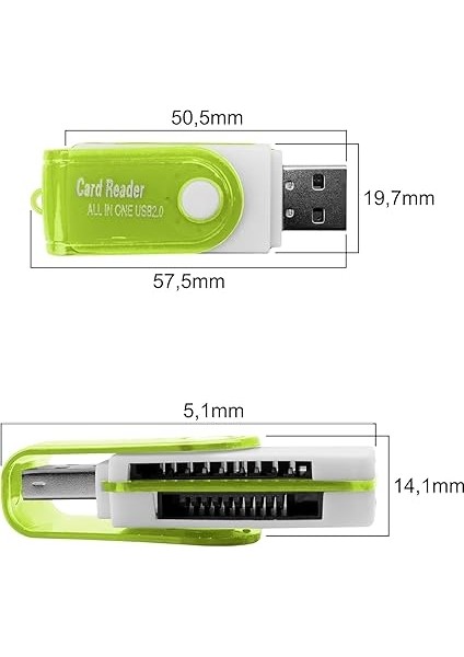 Için USB Sd Kart Okuyucu, Micro Sd Karttan USB Adaptörüne, Kamera Için Ms Duo/micro Ms Kart Okuyucu Hafıza Kartı Okuyucu, Pc/dizüstü Bilgisayar Için Kart Okuyucu Yeşil modelleri