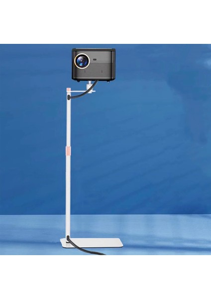PROJEKSIYON130 cm Ayarlanabilir Projektör Standı – Metal Gövde, Gimbal Tip, Kablo Geçişli, 5 kg Taşıma Kapasiteli, 65-130 cm Teleskopik Yükseklik, 20×34 cm Geniş Tabanlı Tripod, Ev ve Ofis Için | TY08