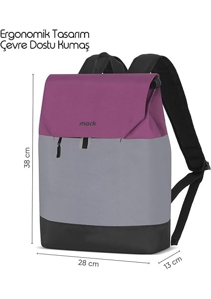 Zen Eco MCE-1303 Sırt Çantası - Macbook Çantası, Hırsızlığa Karşı Koruma, Küçük, Mini, 13-14 Inç Laptop, Günlük ve Iş Kullanımı, Şık Tasarım, Üniversite ve Okul Için, Bordo Gri fiyatları