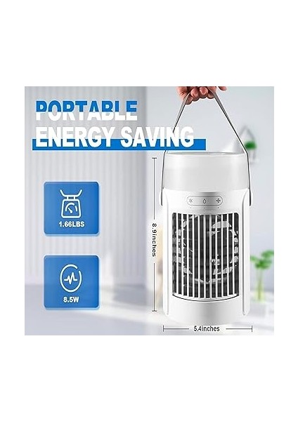 Taşınabil Klimalar Fan, Evaporatif Mini Hava ile 3 Hızları 7 Renkler, Ing Nemlendici Kişisel Hava Dokunmatik Ekran Masaüstü Soğutma Fanı Ev Odası Ofis Için Büyük Su Tankı ile modelleri