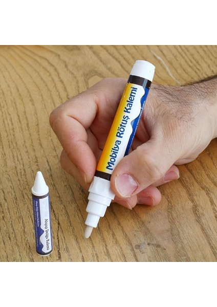 Mobilya Rötuş Kalemi Ahşap Masa Sehpa Dolap Kalemi Çizik Giderici Çatlak Kapatıcı Beyaz