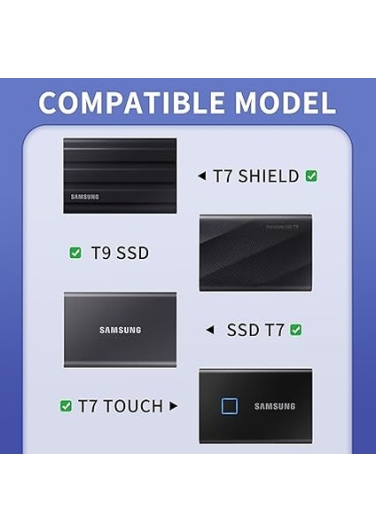 Samsung T7 Shield/ T9 / T7 / T7 Touch Portable SSD 500GB 1tb 2tb Için Sabit Disk Çantası, Darbeye Dayanıklı Sert Kılıf, Taşınabilir Harici Sabit Disk Cepleri Için Düzenleyici fiyatları