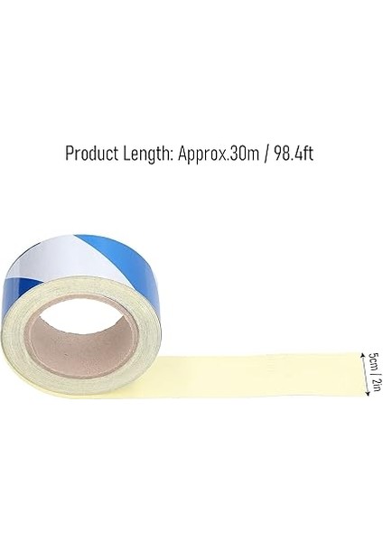 Reflektif Mavi Beyaz Çizgili 5CMX30M, Çizgili Reflektör Bant Kendinden Yapışkanlı Su Geçirmez Dış Mekan Reflektör Yüksek Mukavemetli Yüksek Görünürlük Tehlike Uyarı Güvenliği indirimleri