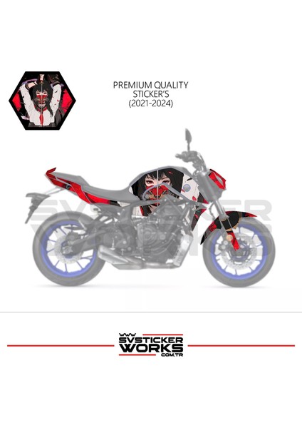 Mt-07 2021-2024 Kaplama Sticker Katana Girl Motor Kaplama Modeli Hazır Kit 2021-2024 Uyumlu fiyatları