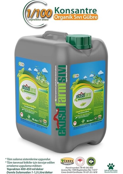 Sıvı Solucan Gübresi 20 Lt. Organik Gübre modelleri