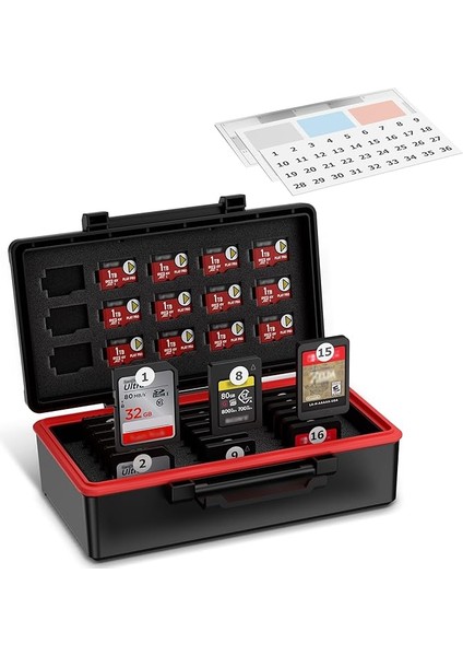 Hafıza Kartı Kutusu Depolama Su Geçirmez 21X Sd Sdxc Sdhc/ns/sony Psv Ps VITA+15X Micro Sd/tf - Hafıza Kartı Etiketleri Ile, Koruyucu Kutu Taşıma Çantası Sd Kart Kutusu Kutusu