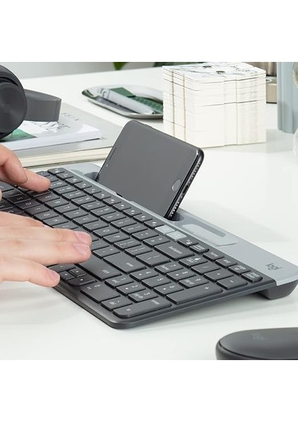 K580 Ince Çoklu Cihaz Özellikli Kablosuz Klavye, Kompakt Modern, Telefon Tutucu, 24 Ay Pil Ömrü, 10 M Kullanım Mesafesi, Bluetooth Türkçe Q Klavye, Siyah fırsatları