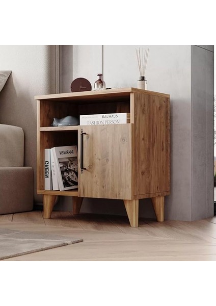 Home Enda Kommen 3 Bölmeli Kapaklı Komodin Atlantik Çam