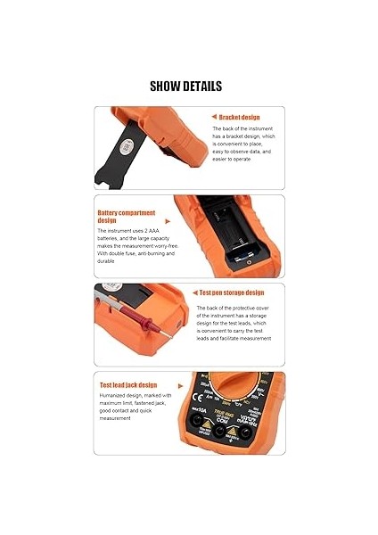 VC203 Ölçü Aleti Multimetre Avometre Ncv Işıklı Ekran El Feneri Isı Ölçer indirimleri