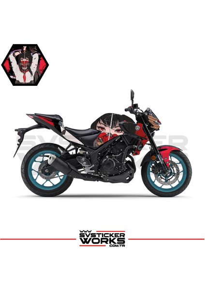 Mt-25 Kaplama Sticker Katana Girl Motor Kaplama Modeli Hazır Kit 2019-2024 Uyumlu