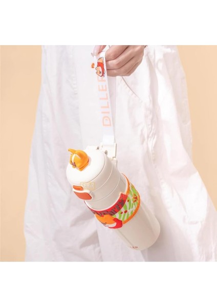 Diller 480ML Sevimli Hayvanlar Süslü Pipetli/pipetsiz El Askılı Paslanmaz Çelik Termos (Puppy Party) fırsatları