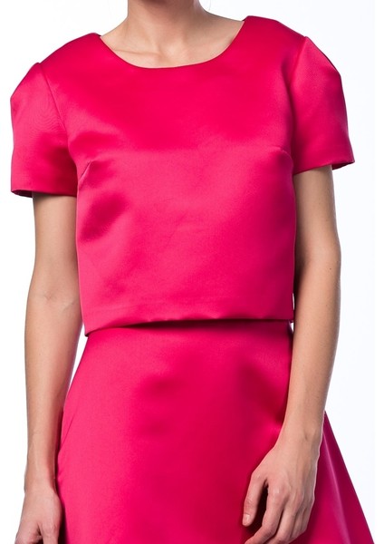 Kısa Kollu Bluz Fuşya K1513108_003