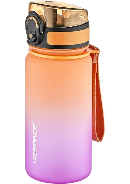 350 ml Pipetsiz Çift Renk Softtouch Tritan Çocuk Su Matarası -FFCOL350MLUZS Turuncu-Mor