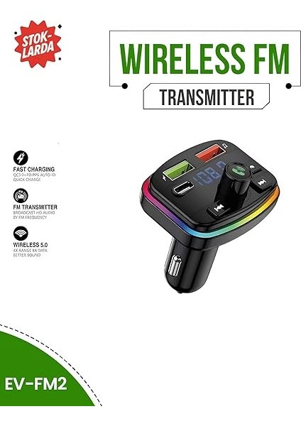 Araç Kiti – Fm Transmitter, Type-C & Çift USB Hızlı Şarj, Eller Serbest Arama, Kablosuz Müzik, Tf Kart & USB Destekli Araç Şarj Cihazı fiyatları