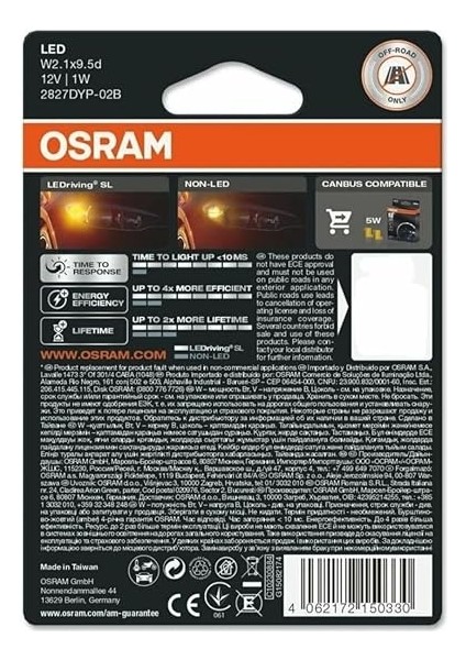 T10 LED Turuncu Dipsiz WY5W Park ve Sinyal Ampülü 4 Yıl Garantili 2827-02B modelleri