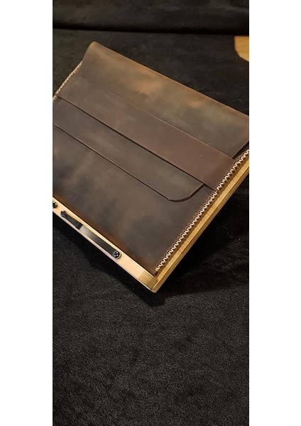 Çantası Kahverengi Nubuk Hakiki Deri El Dikişi Macbook Air/pro Uyumlu Kılıf (16 macbook Pro) modelleri