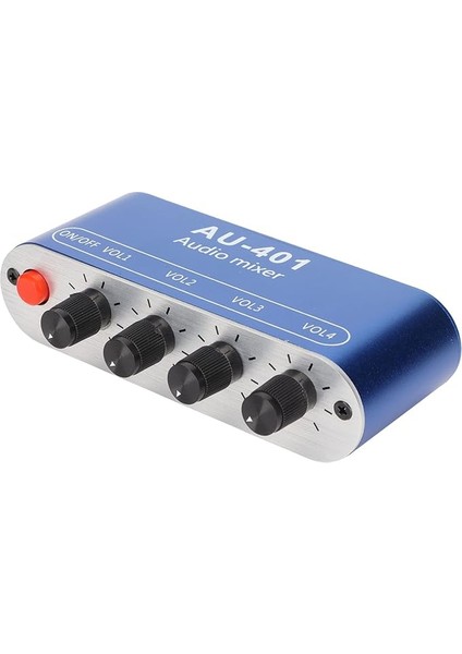 Mini Stereo Mikser 4'ü 1 Arada Ses Seviyesi Ayarı 3,5 mm Ses Seçici Amplifikatör, Pc Dizüstü Bilgisayar Kulaklığı ve Kaydetmeniz Gereken Tüm Yazılımlar Için