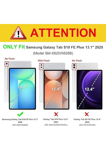 Samsung Galaxy Tab S10 Fe+ Plus 13,1 Inç 2025 Model (SM-X620/X626), 7 Renkli Aydınlatma, Çıkarılabilir Bluetooth Almanca Qwertz Klavye, Kalem Tutucu ve Fareli, Mavi fiyatları