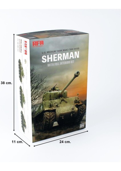 5042 1/35 Ölçek, M4A3 76W HVSS Sherman Tankı, İç Detaylı, Plastik Model kiti