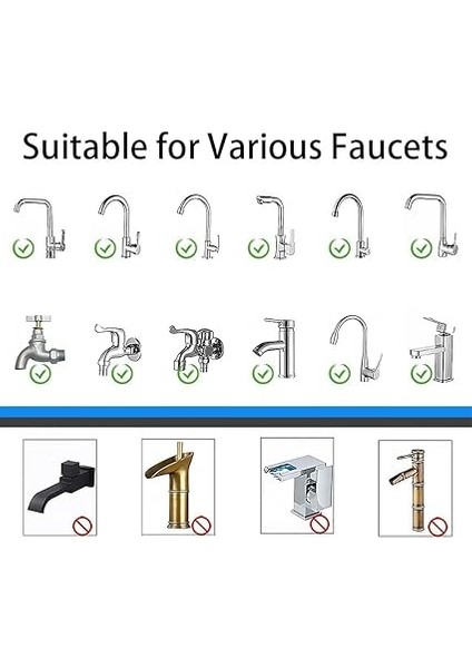 2 Adet Musluk Başlığı Seti – 360° Döner Su Tasarruf Başlığı,kireç Önleyici,tazyikli Akış,universal Uyumlu Musluk Aparatı, Filtreli Musluk Başlığı 360 Derece Dönen Pas, Tortu, Kireç Önleyici (2) modelleri