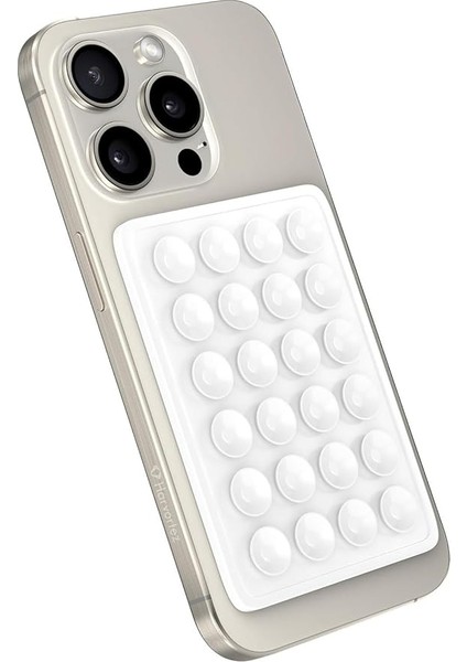 Telefon Arkasına Yapışan Silikon Vantuzlu Telefon Tutucu, Telefon Kılıfı Tutucu, Tüm Cep Telefonu Modellerine Uygun, Araç Telefon Tutucu, Ahtapot, Vakumlu Telefon Tutucu(Beyaz)