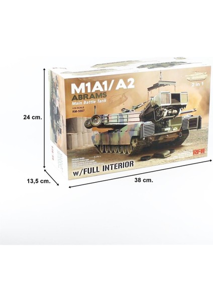 5007 1/35 Ölçek, M1A1/ A2 Abrams Tankı, İç Detaylı, Plastik Model kiti