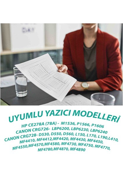 Hp CE278A MFP 1536 P1566 1606 P1560 , Canon LBP6200 (2100) Sayfa Verimli Muadil Toner fiyatları