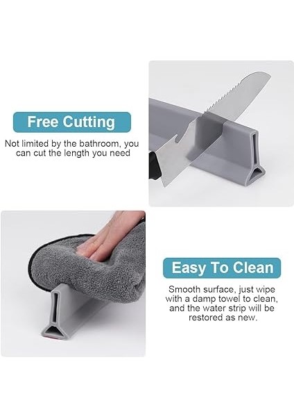 1m Duş Eşiği Su Bariyeri, Silikon Duş Sıçrama Koruma Şeridi 50G Tutkallı, Kendinden Yapışkanlı Islak Oda Zemin Bariyeri, Banyo Için Islak Oda Banyo Zemin Contası, Mutfak Lavabosu (5 cm fırsatları