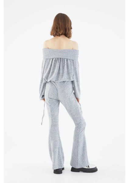 İspanyol Paça Kadın Eşofman Altı Gri - Melanj K2154115_434 indirimleri