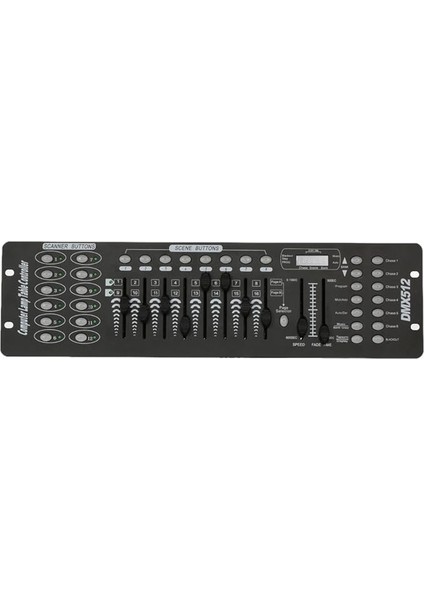 Kanallı DMX512 Kontrolör Konsolu Sahne Işığı Parti Dj Disco Operatör Ekipmanı 12 Tarayıcı, 30 Bank, 6 Kuşak, 8 Kaydırıcı Manuel Kontrol Solma Karartma Düğmesi Mikrofon Müzik Tetikleme Dmx Polarite