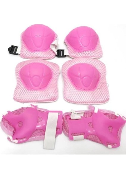 Store Kız Çocuk Bisiklet Scooter Dizlik Dirseklik Korucu Eldiven Bisiklet Scooter Koruyucu Set Ekipman, Pembe