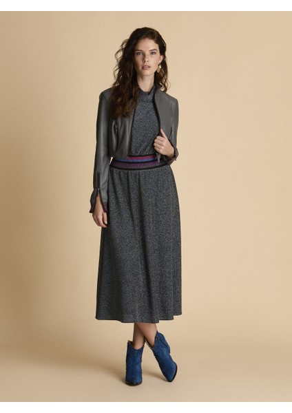 Fermuar Detaylı Crop Kadın Ceket Gri K1916027_004