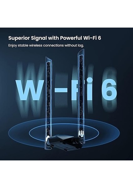 U18A Wi-Fi 6 Adaptör USB 3.0, AX1800 Çift Bantlı Wireless Adaptör, 1201MBPS 5ghz, 574MBPS 2.4ghz, Tak ve Çalıştır, Mu-Mımo Teknolojisi, Wpa3, Windows 10 Desteği, Siyah fiyatları