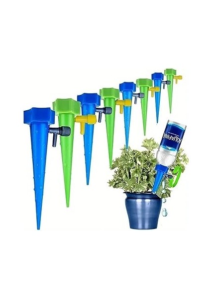 10'lu Set 1,5 Litre (Meşrubat) Şişelere Uyumlu Çiçek Saksı Sulama Aparatı - Ayar Vanalı Otomatik Damlama Sistemi, Pratik Sulama Çözümü fırsatları