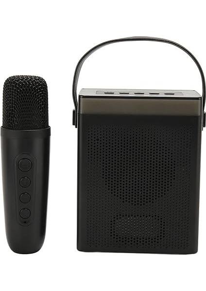 Machine Seti Hoparlör Mikrofon Kompakt Karaoke Sistem Seti Kullanışlı Ekipman El Taşınağı Kablosuz Mikrofonlar (Black) fiyatları