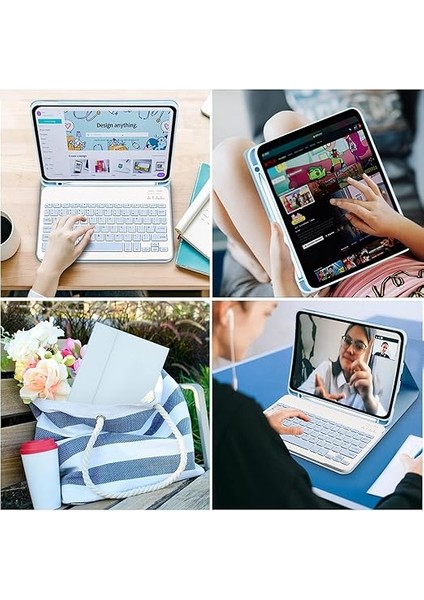 Ipad (A16) 10. Nesil 2022/2025 Uyumlu Bluetooth Türkçe Q Klavyeli Kılıfı (Tablet Değildir) indirimleri