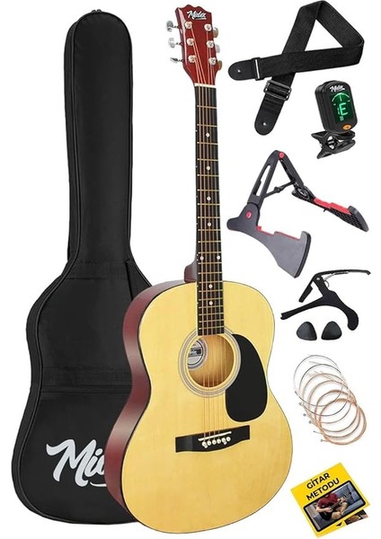 RG-550NT Pack Kaliteli Natural 40 Inç Akustik Gitar Seti 4/4 Yetişkin