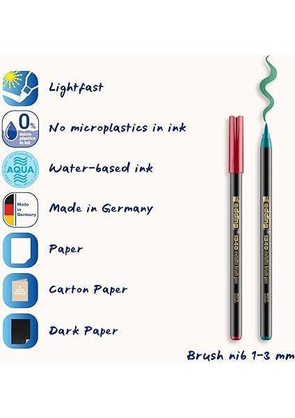 1340 Metalik Fırça Uçlu Keçeli Kalem, 6 Parlak Renkli Set, Esnek Fırça Ucu fiyatları