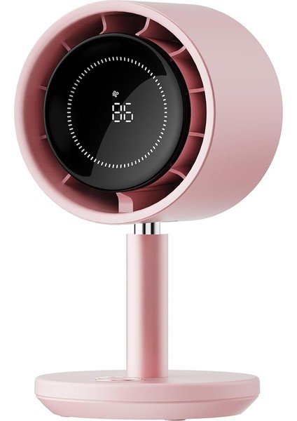 Airflow AF03 Yeni Nesil Şarjlı Turbo Masa Fanı, Ultra Güçlü Motor, Otomatik Yatay Salınım, Görünmez Fan Bıçakları, 14.5X26.5CM (Pastel Pembe)